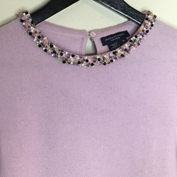 Magaschoni Sweaters - Magaschoni Sz S Cashmere Sweater Beaded Neckline